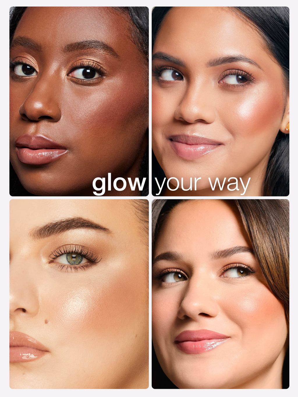 glow wardrobe highlighting eye & cheek palette